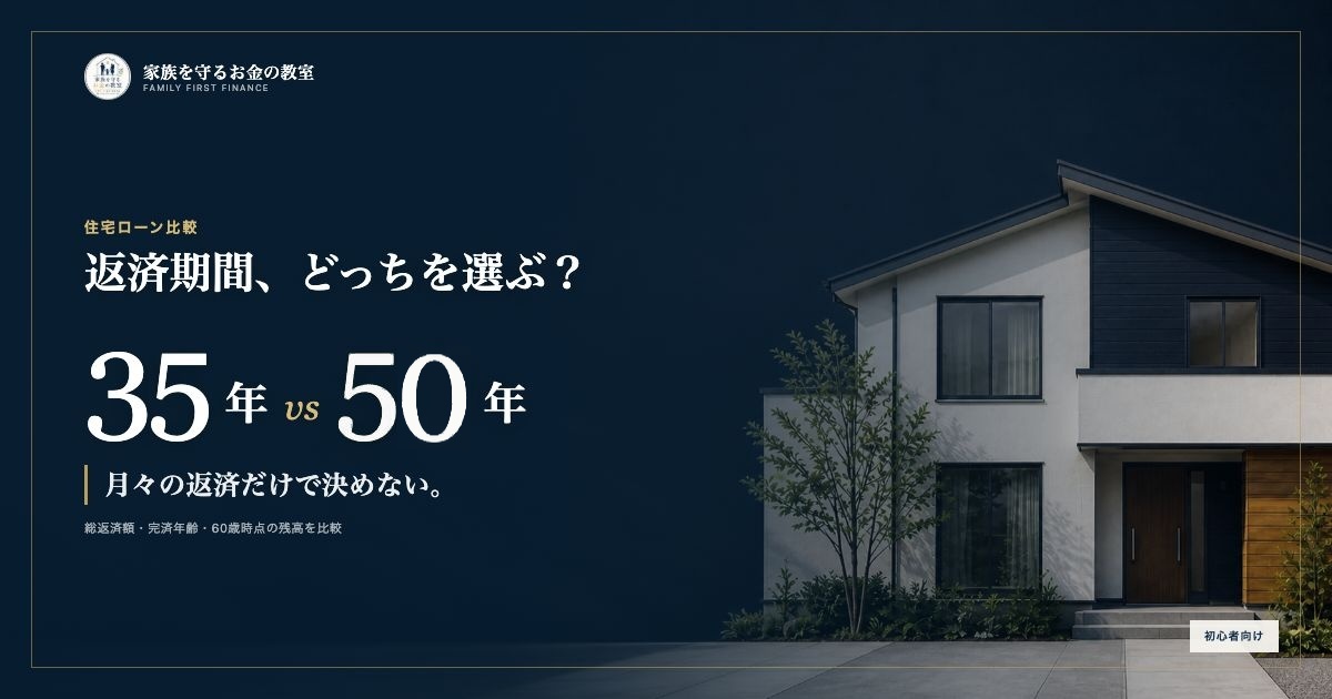 住宅ローン35年と50年を比較する記事の見出し画像